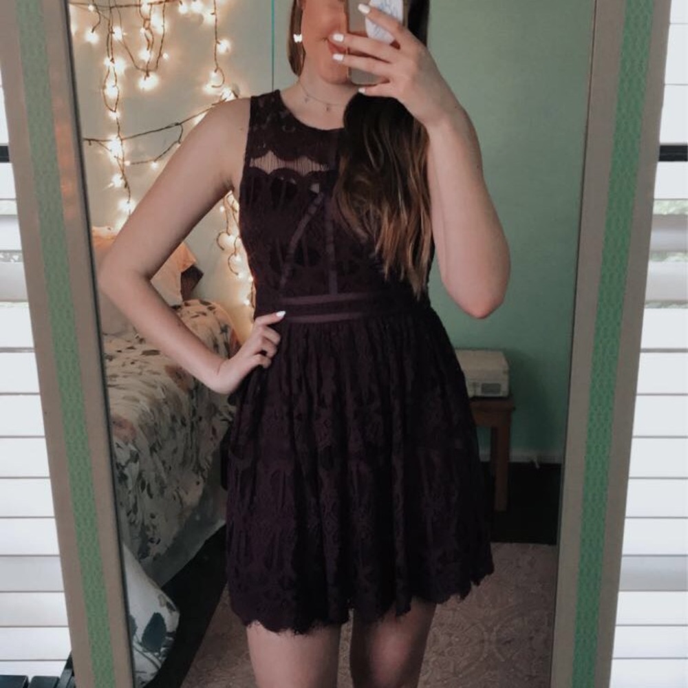 dark purple lacy dress